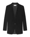 Saint Laurent Single-breasted Velvet Blazer In Black