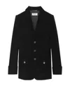Saint Laurent Single-breasted Velvet Jacket In Black