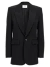 Saint Laurent Single Breasted Black Blazer In Black