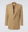 Saint Laurent Paris Men Wool Gabardine Single-breasted Jacket In Gingembre