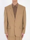Saint Laurent Paris Men Wool Gabardine Single-breasted Jacket In Green