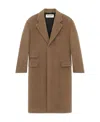Saint Laurent Brushed Wool-felt Coat In Brown
