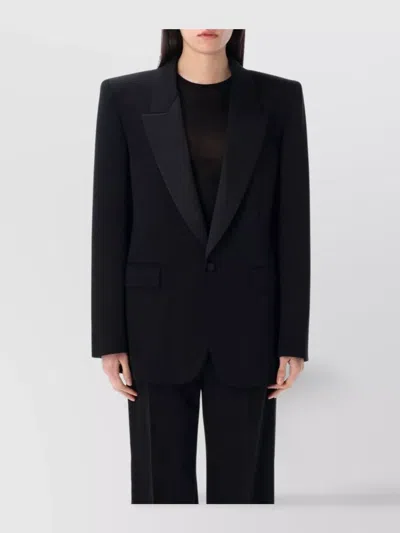 SAINT LAURENT SINGLE BUTTON JACKET FEATURING FLAP POCKETS