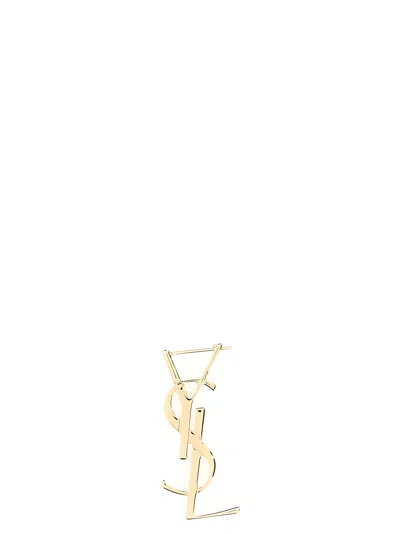Saint Laurent Single Earring 'cassandre' In Gold