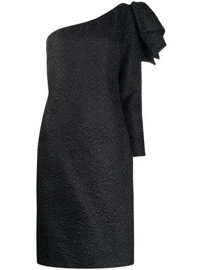 Pre-owned Saint Laurent Single Long-sleeve Jacquard Dress In 黑色