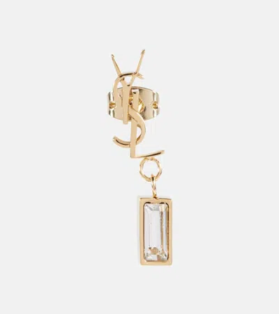 Saint Laurent Einzelner Ohrring Ysl Mit Kristall In Gold