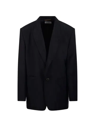 Saint Laurent Single-breasted Blazer In Black