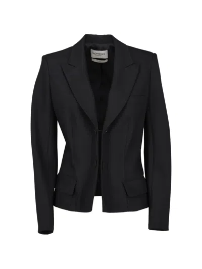 Pre-owned Saint Laurent Single-breasted Blazer In Black