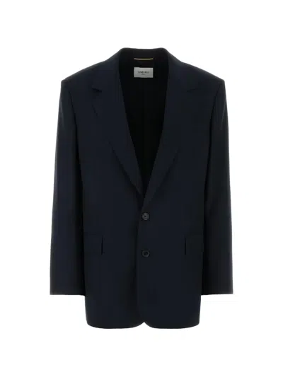 Saint Laurent Single-breasted Blazer In Black