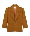 Saint Laurent Single-breasted Notched-lapel Jacket In Brown