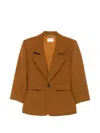 Saint Laurent Single-breasted Notched-lapel Jacket In Brown