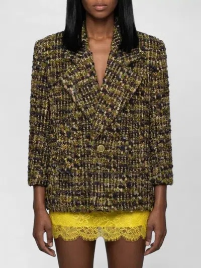Saint Laurent Single-breasted Tweed Suit Jacket In Multi