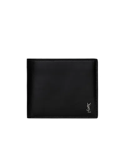 Saint Laurent Single-fold Wallet In Black