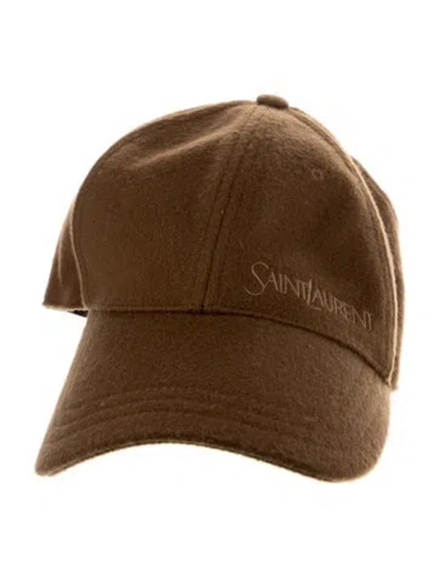 Pre-owned Saint Laurent Six Pilar Baseball Cap  W/tags In Brown