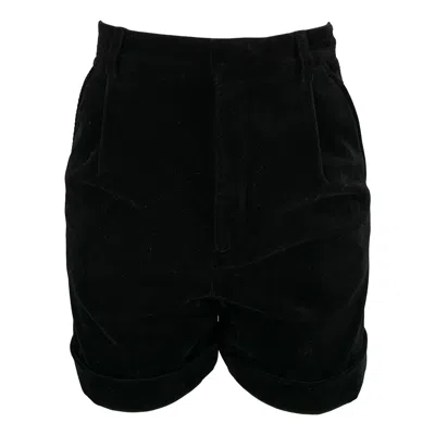 Pre-owned Saint Laurent Size 2 Black Cotton High Waisted Shorts