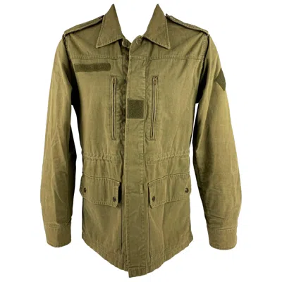 Pre-owned Saint Laurent Size 38 Khaki Cotton Ramie Utility Jacket In Brown