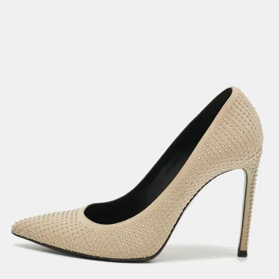 Pre-owned Saint Laurent Size 40.5 Cream Leather Pointed Toe Pumps In White