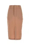 Saint Laurent Gonna In Crepe Rosa Carne Donna