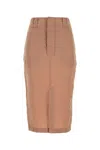 Saint Laurent Gonna In Crepe Rosa Carne Donna