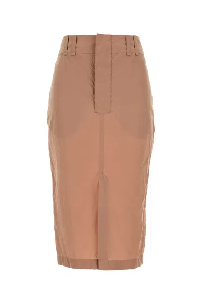 SAINT LAURENT SKIN PINK CREPE SKIRT