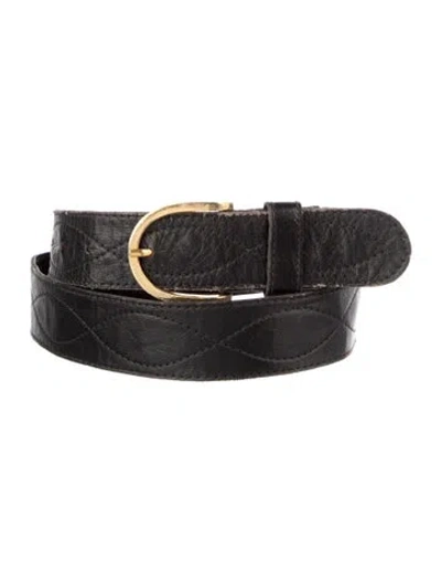 Pre-owned Saint Laurent Skinny Belt In Black