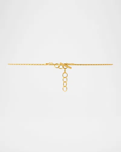 Saint Laurent Skinny Brass Chain Belt In Antico