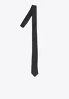 Saint Laurent Silk Tie With Textured Finish In Black