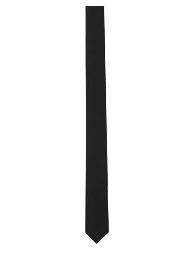 Saint Laurent "skinny Evening" Tie With Logo In Black
