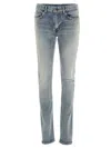 Saint Laurent 15cm Skinny Low Waist Cotton Denim Jeans