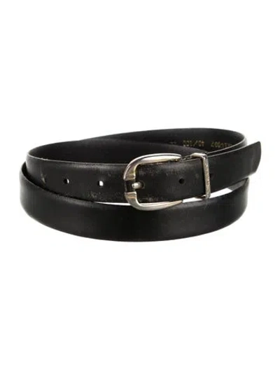 Pre-owned Saint Laurent Skinny Leather Belt In Black