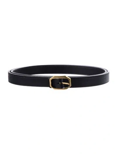 Pre-owned Saint Laurent Skinny Leather Belt In Black