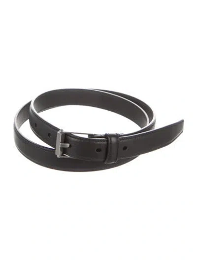 Pre-owned Saint Laurent Skinny Leather Belt In Black
