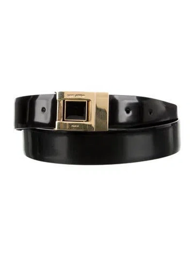 Pre-owned Saint Laurent Skinny Leather Belt In Black