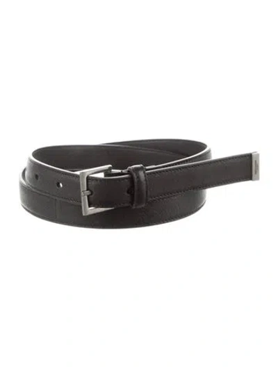 Pre-owned Saint Laurent Skinny Leather Belt In Black