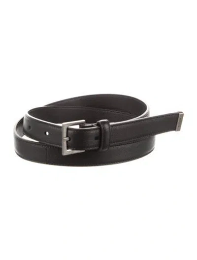 Pre-owned Saint Laurent Skinny Leather Belt In Black