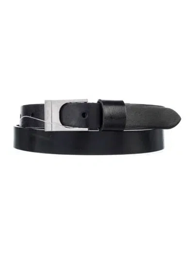 Pre-owned Saint Laurent Skinny Leather Belt In Black