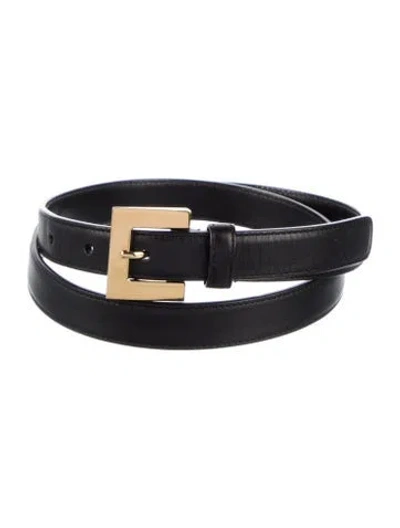 Pre-owned Saint Laurent Skinny Leather Belt In Black