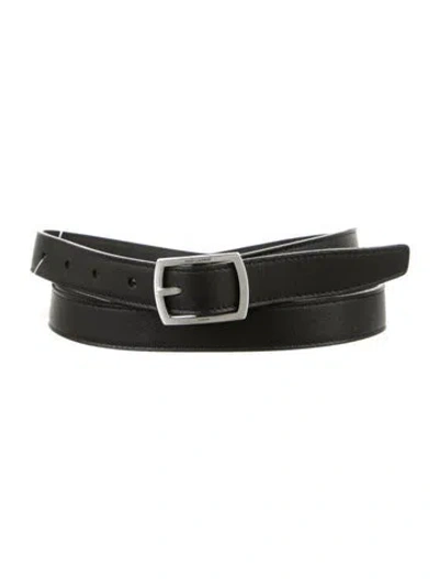 Pre-owned Saint Laurent Skinny Leather Belt In Black