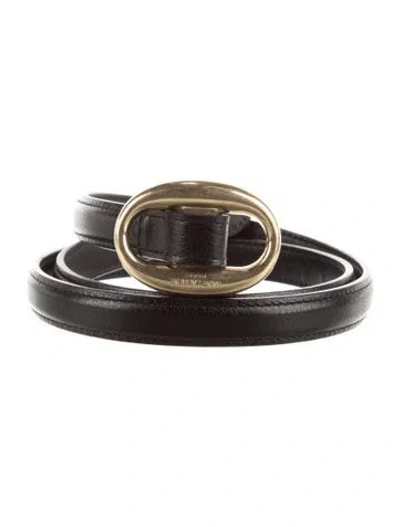 Pre-owned Saint Laurent Skinny Leather Belt In Black