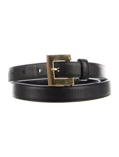 Pre-owned Saint Laurent Skinny Leather Belt In Black