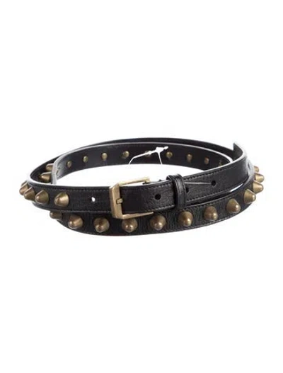 Pre-owned Saint Laurent Skinny Leather Belt In Black
