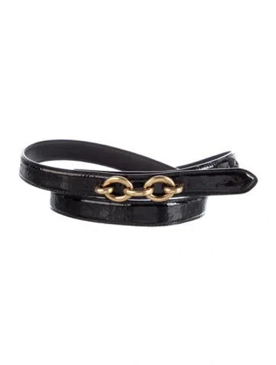 Pre-owned Saint Laurent Skinny Leather Belt In Black
