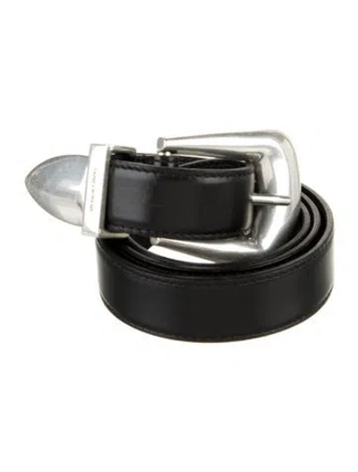 Pre-owned Saint Laurent Skinny Leather Belt In Black