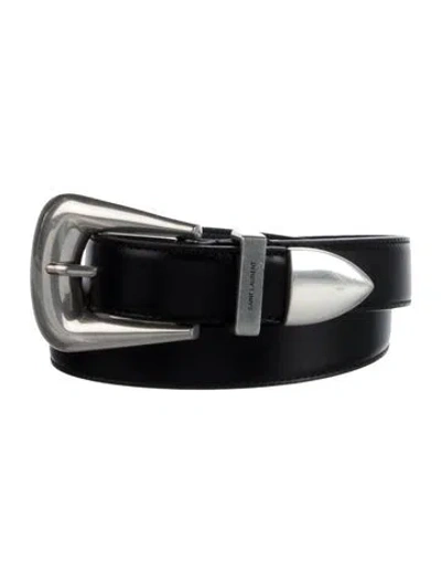 Pre-owned Saint Laurent Skinny Leather Belt In Black