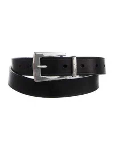 Pre-owned Saint Laurent Skinny Leather Belt In Black