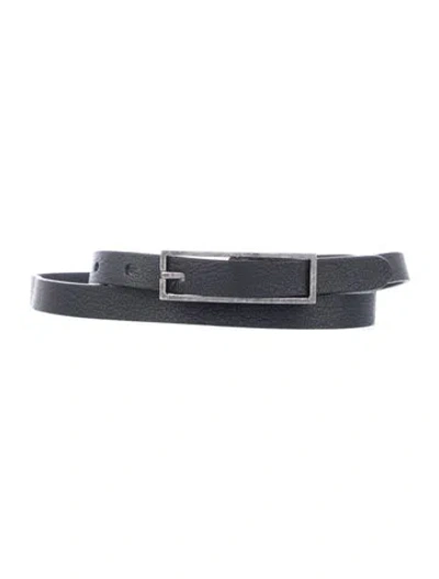 Pre-owned Saint Laurent Skinny Leather Belt In Black