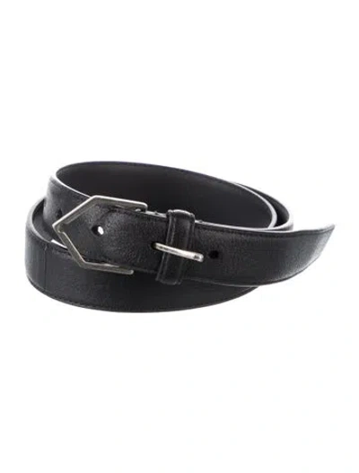 Pre-owned Saint Laurent Skinny Leather Belt In Black