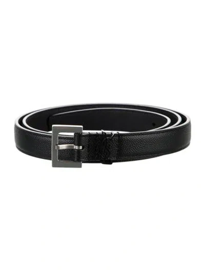 Pre-owned Saint Laurent Skinny Leather Belt In Black