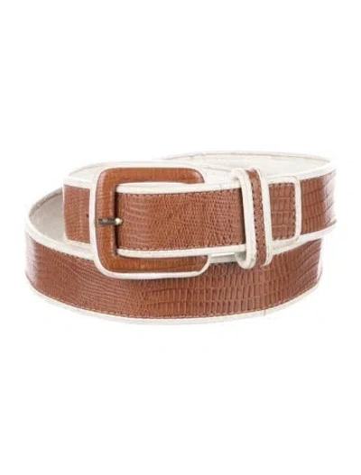 Pre-owned Saint Laurent Skinny Leather Belt In Brown