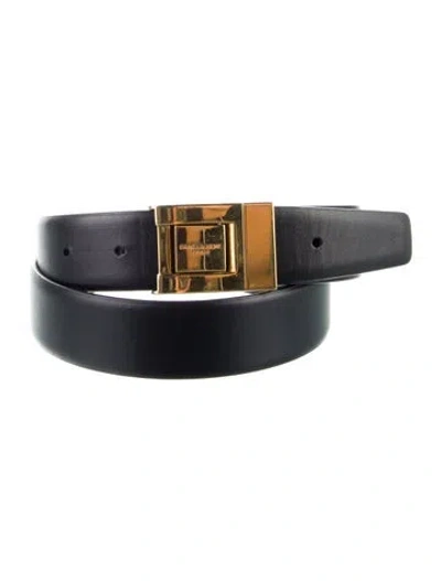 Pre-owned Saint Laurent Skinny Leather Belt Kit In Black